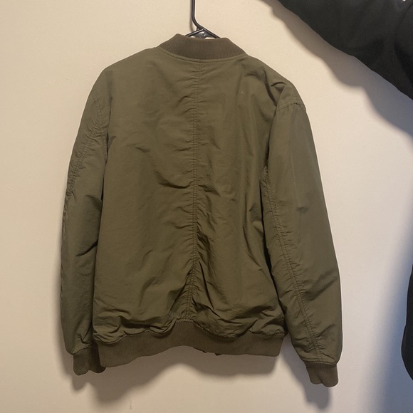 Vintage army green gap bomber jacket- orange interior - Picture 2 of 4
